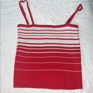 red and white stripped top